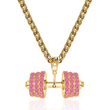 Hip Hop Gothic Dumbbell Pendant Necklace