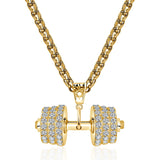 Hip Hop Gothic Dumbbell Pendant Necklace