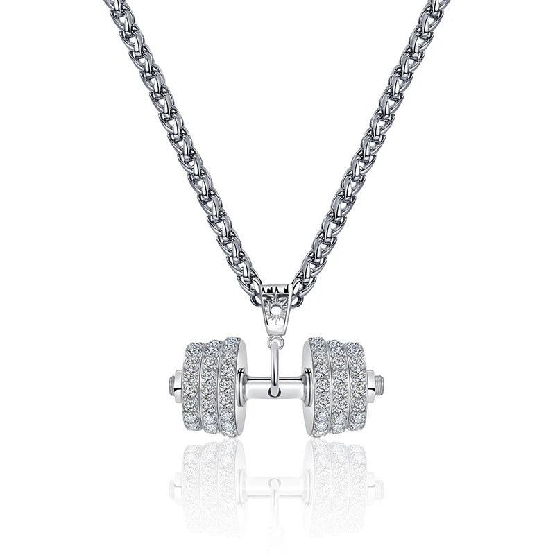 Hip Hop Gothic Dumbbell Pendant Necklace
