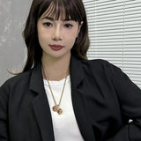 Hip Hop Gothic Dumbbell Pendant Necklace