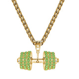 Hip Hop Gothic Dumbbell Pendant Necklace