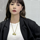 Hip Hop Gothic Dumbbell Pendant Necklace