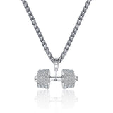 Hip Hop Gothic Dumbbell Pendant Necklace