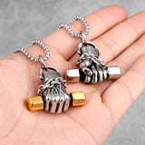 Fitness Dumbbell Men Necklaces Punk Stainless Steel Jewelry