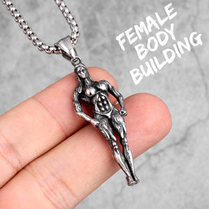 Gym Bodybuilding Boxing Gloves Pendant Chain Men's Necklace