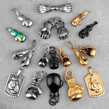Gym Bodybuilding Boxing Gloves Pendant Chain Men's Necklace