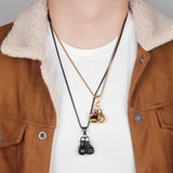 Gym Bodybuilding Boxing Gloves Pendant Chain Men's Necklace