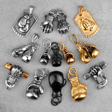 Gym Bodybuilding Boxing Gloves Pendant Chain Men's Necklace