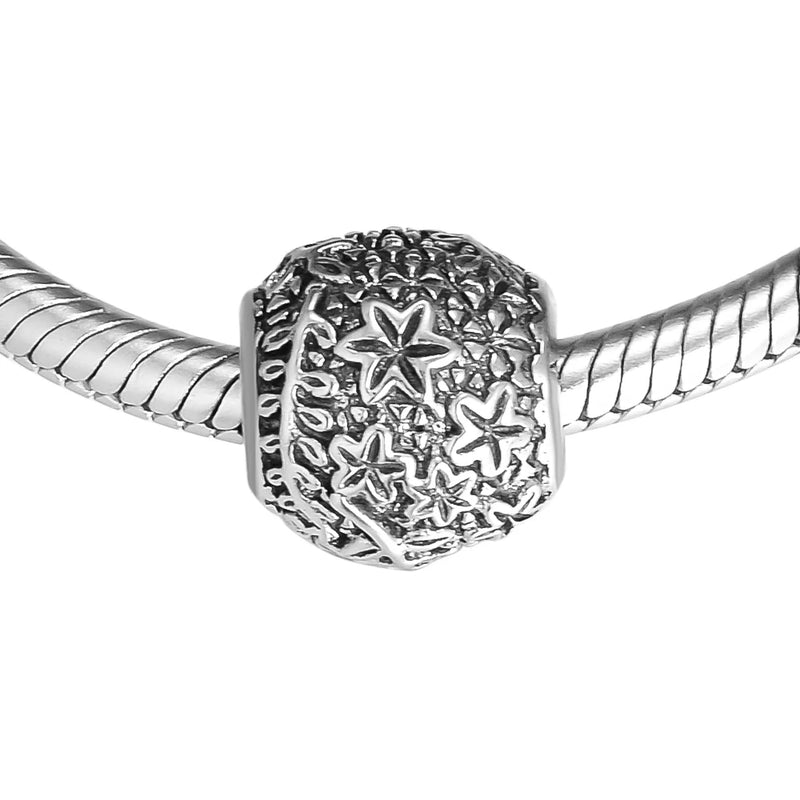 925 Silver Epcot Flower Garden Bracelet Charms Beads Jewelry Gift Women