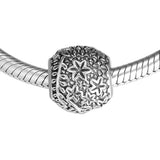 925 Silver Epcot Flower Garden Bracelet Charms Beads Jewelry Gift Women