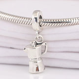 925 Silver Espresso Can Dangle Charm Beads for Women DIY Jewelry