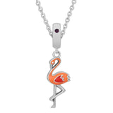 Flamingo Silver Dangle Charms 925 Sterling Silver Beads Women DIY Jewelry