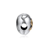 925 Sterling Silver Heart of Love Clip Charm Beads for DIY Women Jewelry