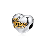 925 Sterling Silver Heart of Love Clip Charm Beads for DIY Women Jewelry