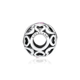 925 Sterling Silver Love Charms Beads for Bracelets, Fits All
