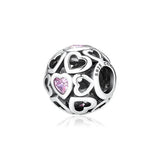 925 Sterling Silver Love Charms Beads for Bracelets, Fits All