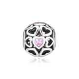925 Sterling Silver Love Charms Beads for Bracelets, Fits All