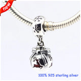 Christmas Ornament Silver Charms Red Enamel 925 Sterling Silver Beads
