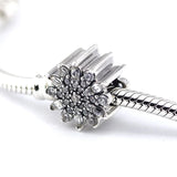 925 Silver Beads Ice Crystal Silver Charm Clear CZ DIY Jewelry