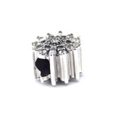 925 Silver Beads Ice Crystal Silver Charm Clear CZ DIY Jewelry