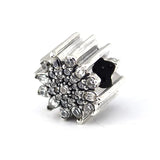 925 Silver Beads Ice Crystal Silver Charm Clear CZ DIY Jewelry