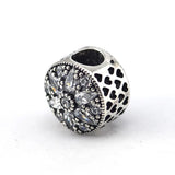 925 Silver Snow Zircon Charm Bracelet Beads DIY Jewelry