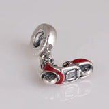 925 Silver Charms Motorcycle Threaded Beads Women DIY Making Jewelry