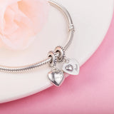 Aunt & Niece Split Heart Charm 925 Sterling Silver Beads