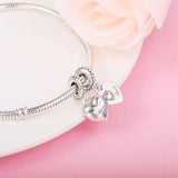 Aunt & Niece Split Heart Charm 925 Sterling Silver Beads