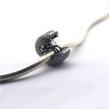 925 Silver Pave Barrel Clip Beads for Charm Bracelets