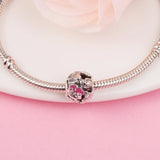 Pansy Flower Bead 925 Sterling Silver Charm