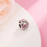 Pansy Flower Bead 925 Sterling Silver Charm