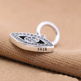 925 Silver Eye with Cz Pendant Charm for Bracelet