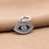 925 Silver Eye with Cz Pendant Charm for Bracelet