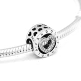 Love Heart Beads Clear CZ 925 Sterling Silver Charms Bracelets