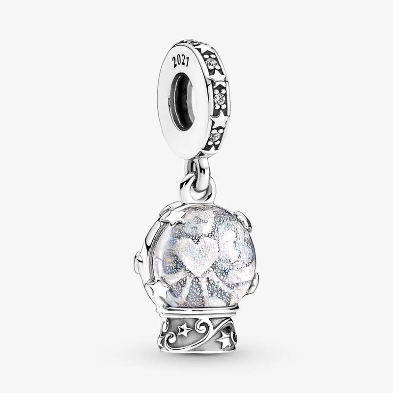 925 Silver Snow Globe Angel Dangle Beads for Bracelet