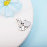 925 Silver Cats & Hearts Dangle Charm CZ Bead for Jewelry Making