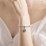 925 Silver Club Angel Wings & Heart Charms Beads DIY Jewelry