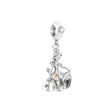 925 Silver Dancing Belle Dangle Charm Bead DIY Gift