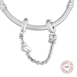 925 Silver Decorative Butterflies Safety Chain Charms Beads