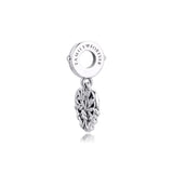 925 Sterling Silver Heart Family Tree Dangle Charms for Bracelet