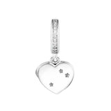 Heart, Flag & Ribbon Dangle Charms 925 Silver Beads for Jewelry Making