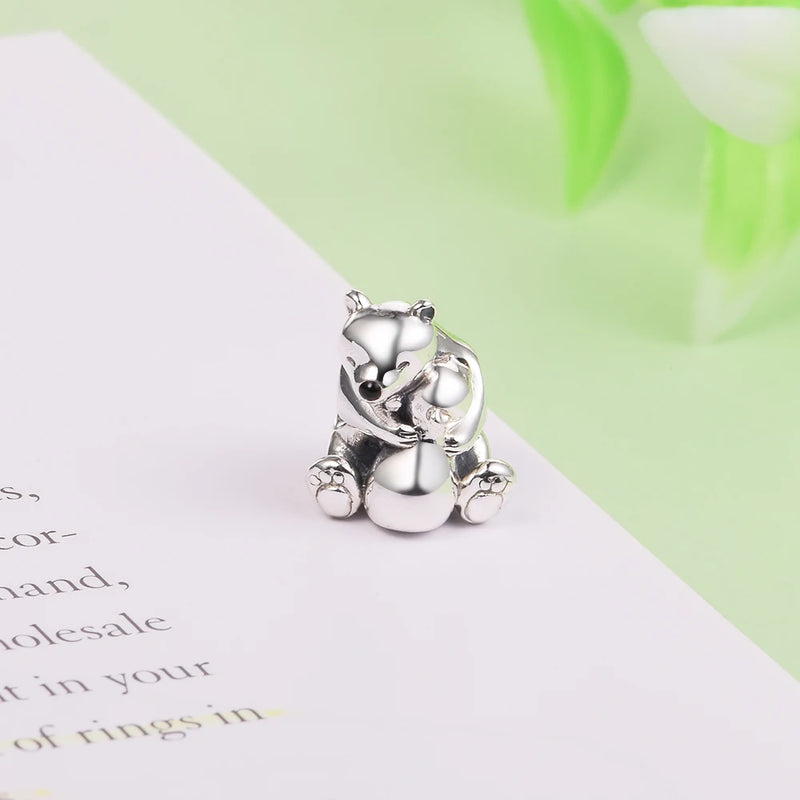925 Sterling Silver Polar Bears Charms Bead for DIY Jewelry Making