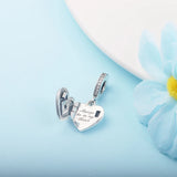 925 Silver Heart Locket Dangle Charm Beads for Jewelry Making