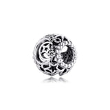 925 Silver Openwork Sun Stars & Moon Charms Metal Beads