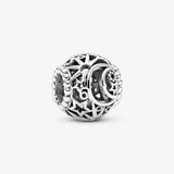 925 Silver Openwork Sun Stars & Moon Charms Metal Beads