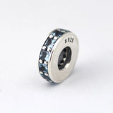 925 Silver Sky Crystal Eternity Spacer Charm Beads for Jewelry Making