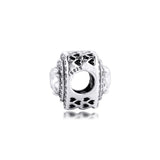 925 Silver Heart Charms Clear CZ Beads for Jewelry Making
