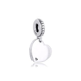 925 Sterling Silver Family Tree Heart Charm Bead Bracelet DIY Jewelry Making