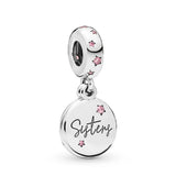 925 Sterling Silver Forever Sisters Dangle Charm Beads